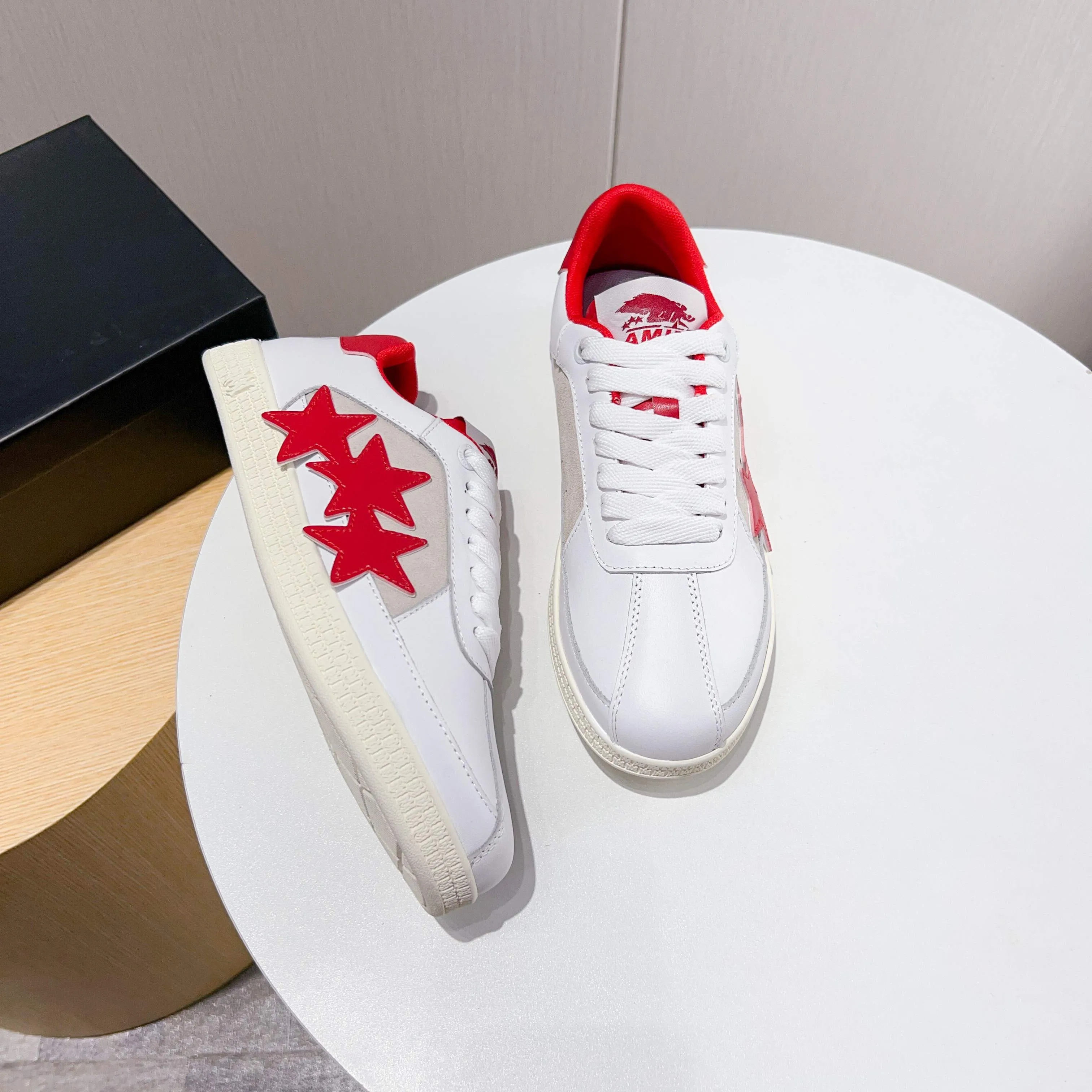 Men's shoes 💰420 [New style] 🌲🌲Balmain - New Amiri trendy shoes, low-top casual sports shoes, the same style as celebrities, made of selected pebbled cowhide and frosted cowhide, original outsole, comfortable on the feet, high-end workmanship, welcome to buy. Size: 39-45 (46 customized)